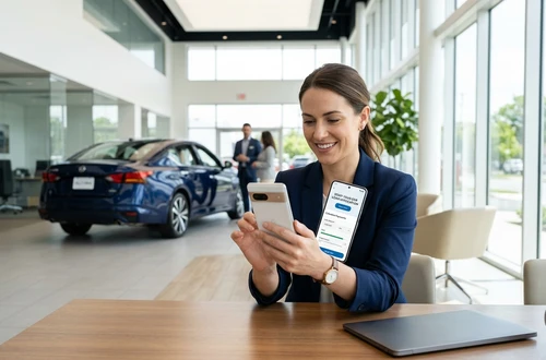 Happy borrower receiving car keys